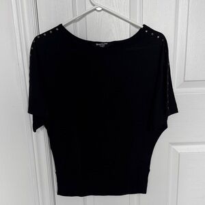 Streetwear Society Black Studded Shoulder Dolman Tee